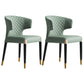 Minimalist Style Leather Dining Side Chair Wingback Armless Dining Chair Pea Green 2 Piece Set Clearhalo 'Dining Chairs' 'Dining Tables & Seating' 'dining_chair' 'furn' 'furn_dining_chair' 'Furniture' 'furniture_dining_chair' 'Kitchen & Dining Furniture' 4890752