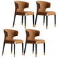 Minimalist Style Leather Dining Side Chair Wingback Armless Dining Chair Orange 4 Piece Set Clearhalo 'Dining Chairs' 'Dining Tables & Seating' 'dining_chair' 'furn' 'furn_dining_chair' 'Furniture' 'furniture_dining_chair' 'Kitchen & Dining Furniture' 4890756
