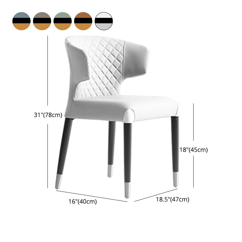 Minimalist Style Leather Dining Side Chair Wingback Armless Dining Chair Clearhalo 'Dining Chairs' 'Dining Tables & Seating' 'dining_chair' 'furn' 'furn_dining_chair' 'Furniture' 'furniture_dining_chair' 'Kitchen & Dining Furniture' 4890757