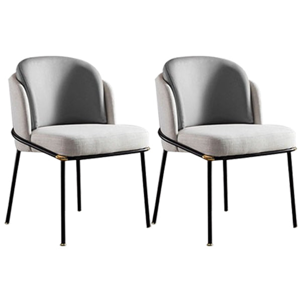 Industrial Chair Dining Armless Chairs for Kitchen with Metal Legs Grey 2 Piece Set Clearhalo 'Dining Chairs' 'Dining Tables & Seating' 'dining_chair' 'furn' 'furn_dining_chair' 'Furniture' 'furniture_dining_chair' 'Kitchen & Dining Furniture' 4890761