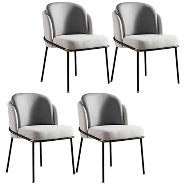Industrial Chair Dining Armless Chairs for Kitchen with Metal Legs Grey 4 Piece Set Clearhalo 'Dining Chairs' 'Dining Tables & Seating' 'dining_chair' 'furn' 'furn_dining_chair' 'Furniture' 'furniture_dining_chair' 'Kitchen & Dining Furniture' 4890763