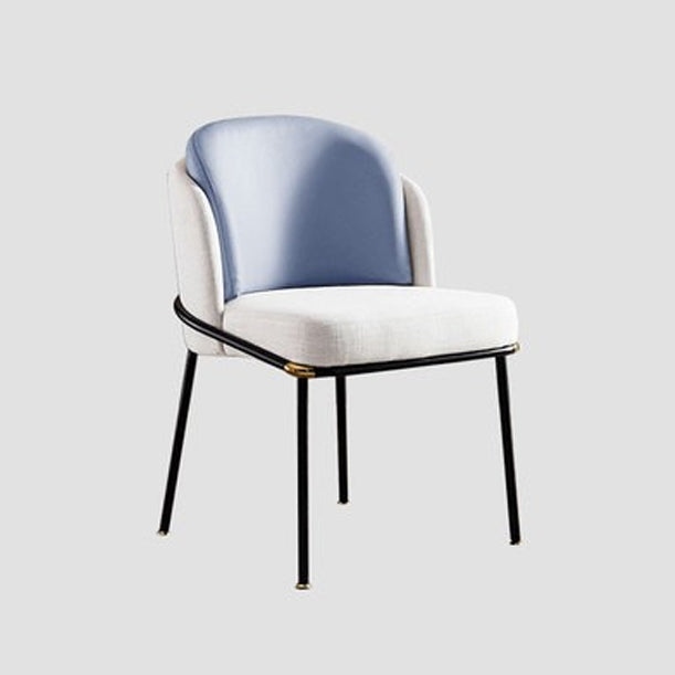 Industrial Chair Dining Armless Chairs for Kitchen with Metal Legs Blue 1 Piece Clearhalo 'Dining Chairs' 'Dining Tables & Seating' 'dining_chair' 'furn' 'furn_dining_chair' 'Furniture' 'furniture_dining_chair' 'Kitchen & Dining Furniture' 4890777