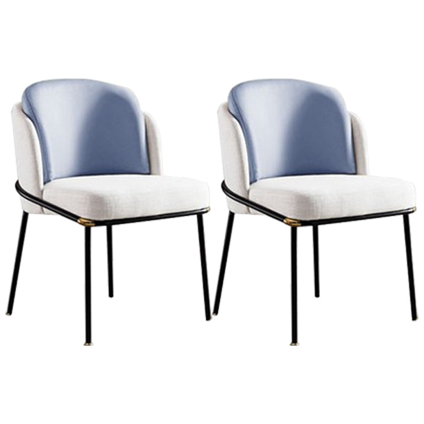 Industrial Chair Dining Armless Chairs for Kitchen with Metal Legs Blue 2 Piece Set Clearhalo 'Dining Chairs' 'Dining Tables & Seating' 'dining_chair' 'furn' 'furn_dining_chair' 'Furniture' 'furniture_dining_chair' 'Kitchen & Dining Furniture' 4890779