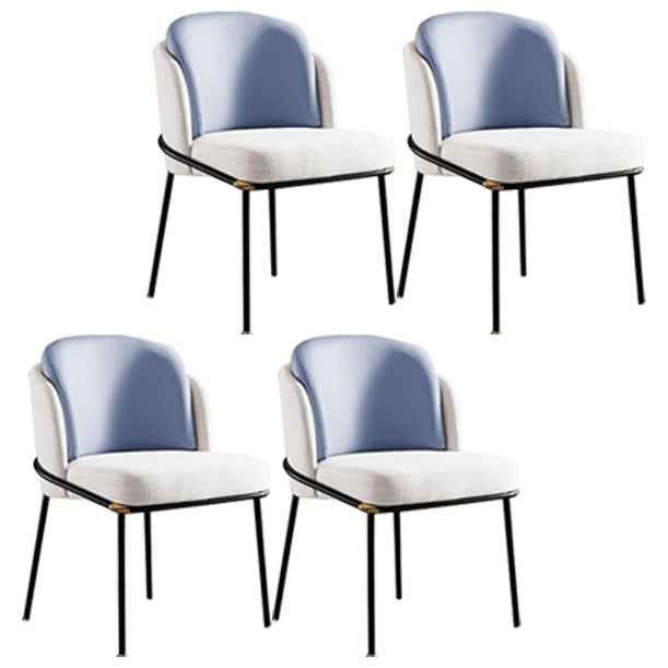 Industrial Chair Dining Armless Chairs for Kitchen with Metal Legs Blue 4 Piece Set Clearhalo 'Dining Chairs' 'Dining Tables & Seating' 'dining_chair' 'furn' 'furn_dining_chair' 'Furniture' 'furniture_dining_chair' 'Kitchen & Dining Furniture' 4890780