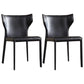 Modern Chair Dining Armless Wingback Chair for Kitchen with Metal Legs Black 2 Piece Set Clearhalo 'Dining Chairs' 'Dining Tables & Seating' 'dining_chair' 'furn' 'furn_dining_chair' 'Furniture' 'furniture_dining_chair' 'Kitchen & Dining Furniture' 4890795