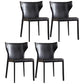 Modern Chair Dining Armless Wingback Chair for Kitchen with Metal Legs Black 4 Piece Set Clearhalo 'Dining Chairs' 'Dining Tables & Seating' 'dining_chair' 'furn' 'furn_dining_chair' 'Furniture' 'furniture_dining_chair' 'Kitchen & Dining Furniture' 4890797