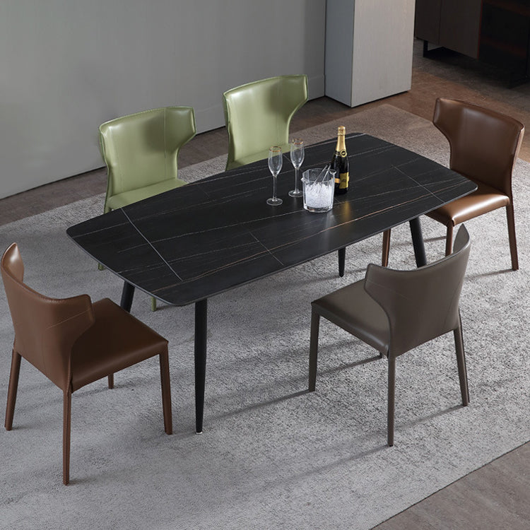 Modern Chair Dining Armless Wingback Chair for Kitchen with Metal Legs Clearhalo 'Dining Chairs' 'Dining Tables & Seating' 'dining_chair' 'furn' 'furn_dining_chair' 'Furniture' 'furniture_dining_chair' 'Kitchen & Dining Furniture' 4890800