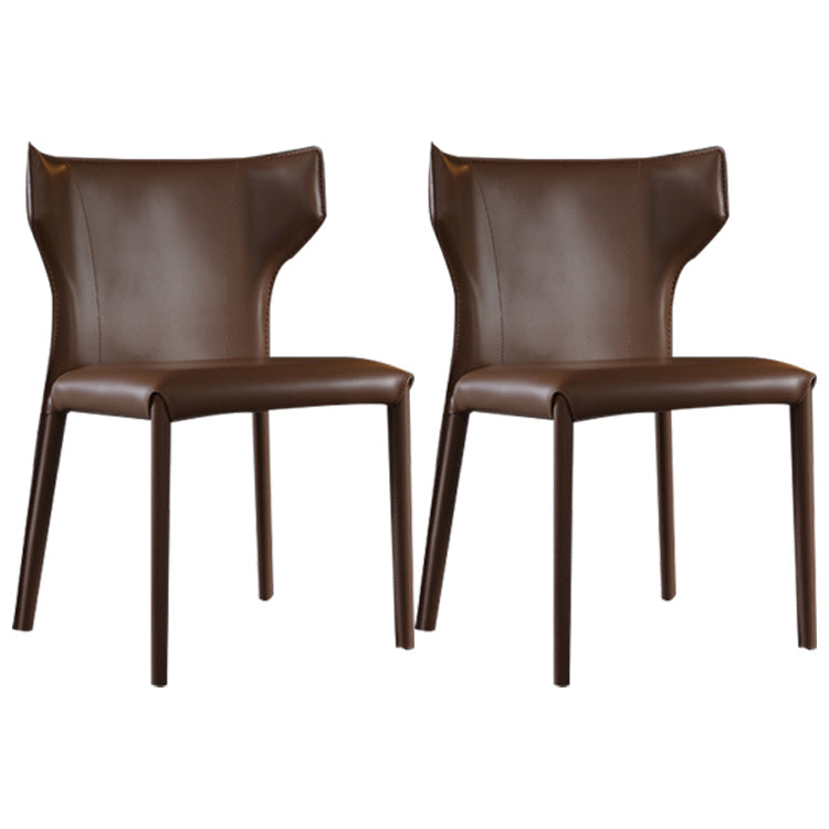 Modern Chair Dining Armless Wingback Chair for Kitchen with Metal Legs Coffee 2 Piece Set Clearhalo 'Dining Chairs' 'Dining Tables & Seating' 'dining_chair' 'furn' 'furn_dining_chair' 'Furniture' 'furniture_dining_chair' 'Kitchen & Dining Furniture' 4890807