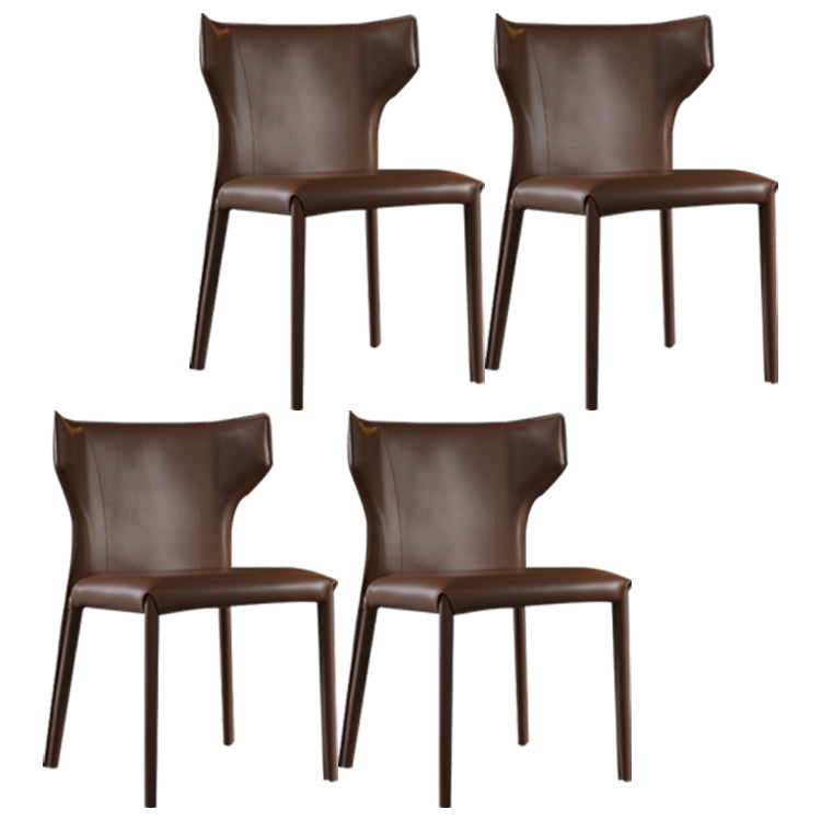 Modern Chair Dining Armless Wingback Chair for Kitchen with Metal Legs Coffee 4 Piece Set Clearhalo 'Dining Chairs' 'Dining Tables & Seating' 'dining_chair' 'furn' 'furn_dining_chair' 'Furniture' 'furniture_dining_chair' 'Kitchen & Dining Furniture' 4890810