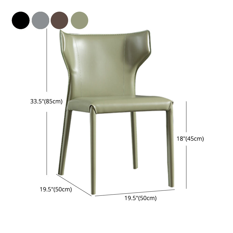 Modern Chair Dining Armless Wingback Chair for Kitchen with Metal Legs Clearhalo 'Dining Chairs' 'Dining Tables & Seating' 'dining_chair' 'furn' 'furn_dining_chair' 'Furniture' 'furniture_dining_chair' 'Kitchen & Dining Furniture' 4890814
