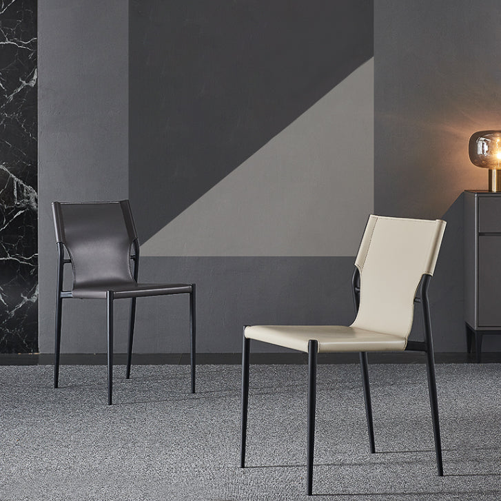 Industrial Chairs Dining Armless Chairs for Kitchen with Metal Legs Clearhalo 'Dining Chairs' 'Dining Tables & Seating' 'dining_chair' 'furn' 'furn_dining_chair' 'Furniture' 'furniture_dining_chair' 'Kitchen & Dining Furniture' 4890815