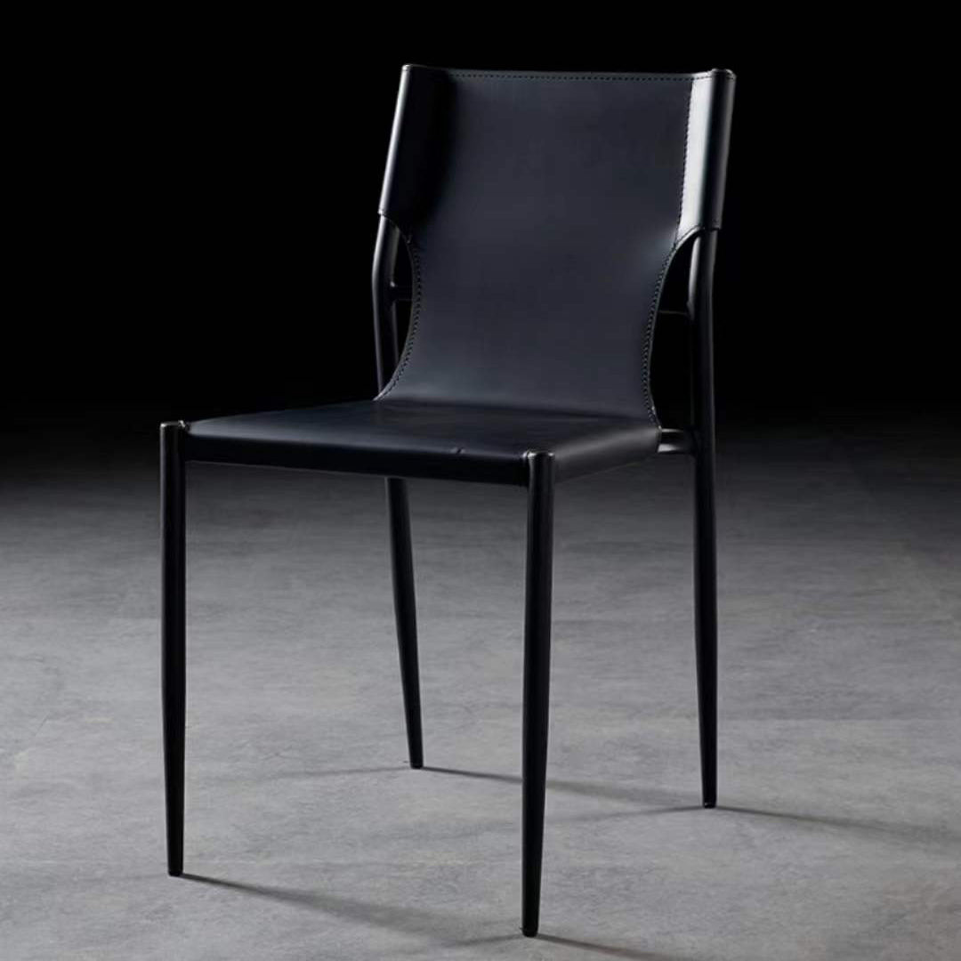 Industrial Chairs Dining Armless Chairs for Kitchen with Metal Legs Black 1 Piece Clearhalo 'Dining Chairs' 'Dining Tables & Seating' 'dining_chair' 'furn' 'furn_dining_chair' 'Furniture' 'furniture_dining_chair' 'Kitchen & Dining Furniture' 4890816