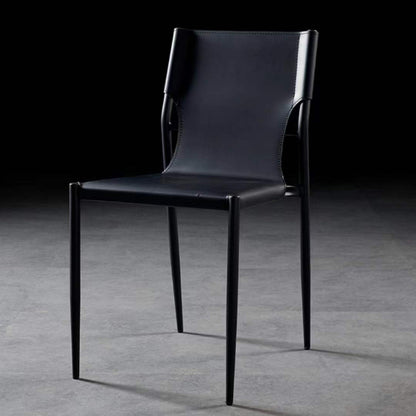 Industrial Chairs Dining Armless Chairs for Kitchen with Metal Legs Black 1 Piece Clearhalo 'Dining Chairs' 'Dining Tables & Seating' 'dining_chair' 'furn' 'furn_dining_chair' 'Furniture' 'furniture_dining_chair' 'Kitchen & Dining Furniture' 4890816