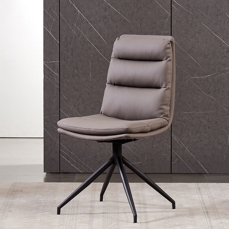 Minimalist Style Armless Solid Back Chair for Home Faux Leather Side Chair Grey 1 Piece Clearhalo 'Dining Chairs' 'Dining Tables & Seating' 'dining_chair' 'furn' 'furn_dining_chair' 'Furniture' 'furniture_dining_chair' 'Kitchen & Dining Furniture' 4890833