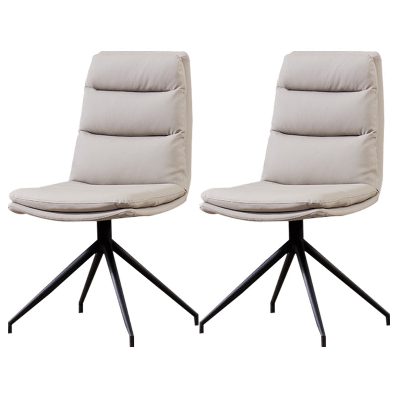 Minimalist Style Armless Solid Back Chair for Home Faux Leather Side Chair Light Gray 2 Piece Set Clearhalo 'Dining Chairs' 'Dining Tables & Seating' 'dining_chair' 'furn' 'furn_dining_chair' 'Furniture' 'furniture_dining_chair' 'Kitchen & Dining Furniture' 4890841