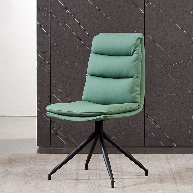 Minimalist Style Armless Solid Back Chair for Home Faux Leather Side Chair Green 1 Piece Clearhalo 'Dining Chairs' 'Dining Tables & Seating' 'dining_chair' 'furn' 'furn_dining_chair' 'Furniture' 'furniture_dining_chair' 'Kitchen & Dining Furniture' 4890853