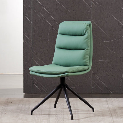 Minimalist Style Armless Solid Back Chair for Home Faux Leather Side Chair Green 1 Piece Clearhalo 'Dining Chairs' 'Dining Tables & Seating' 'dining_chair' 'furn' 'furn_dining_chair' 'Furniture' 'furniture_dining_chair' 'Kitchen & Dining Furniture' 4890853