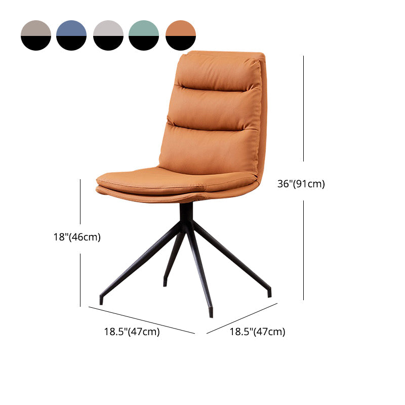 Minimalist Style Armless Solid Back Chair for Home Faux Leather Side Chair Clearhalo 'Dining Chairs' 'Dining Tables & Seating' 'dining_chair' 'furn' 'furn_dining_chair' 'Furniture' 'furniture_dining_chair' 'Kitchen & Dining Furniture' 4890856