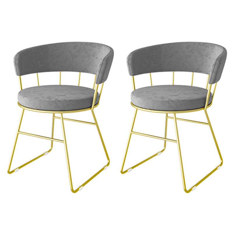 Scandinavian Upholstered Side Chairs Armless Open Back Chairs Grey 2 Piece Set Clearhalo 'Dining Chairs' 'Dining Tables & Seating' 'dining_chair' 'furn' 'furn_dining_chair' 'Furniture' 'furniture_dining_chair' 'Kitchen & Dining Furniture' 4890860