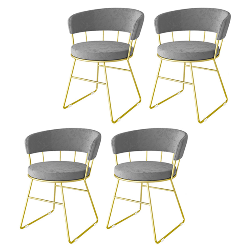 Scandinavian Upholstered Side Chairs Armless Open Back Chairs Grey 4 Piece Set Clearhalo 'Dining Chairs' 'Dining Tables & Seating' 'dining_chair' 'furn' 'furn_dining_chair' 'Furniture' 'furniture_dining_chair' 'Kitchen & Dining Furniture' 4890861