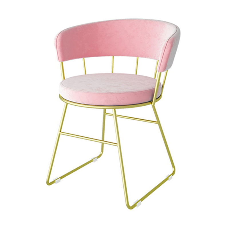 Scandinavian Upholstered Side Chairs Armless Open Back Chairs Pink 1 Piece Clearhalo 'Dining Chairs' 'Dining Tables & Seating' 'dining_chair' 'furn' 'furn_dining_chair' 'Furniture' 'furniture_dining_chair' 'Kitchen & Dining Furniture' 4890863