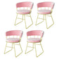 Scandinavian Upholstered Side Chairs Armless Open Back Chairs Pink 4 Piece Set Clearhalo 'Dining Chairs' 'Dining Tables & Seating' 'dining_chair' 'furn' 'furn_dining_chair' 'Furniture' 'furniture_dining_chair' 'Kitchen & Dining Furniture' 4890868