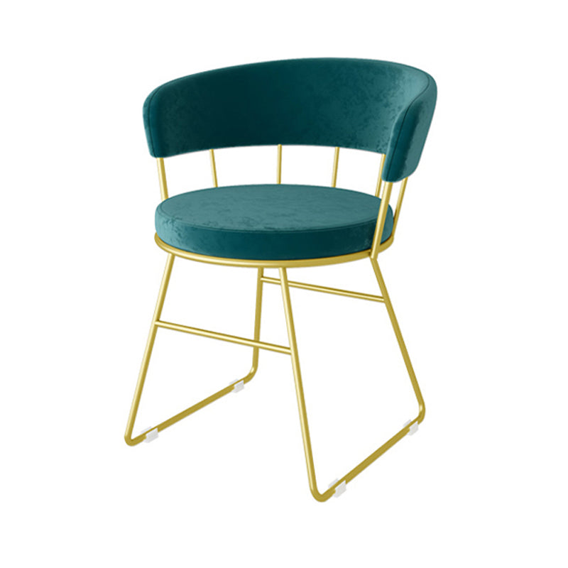 Scandinavian Upholstered Side Chairs Armless Open Back Chairs Peacock Blue 1 Piece Clearhalo 'Dining Chairs' 'Dining Tables & Seating' 'dining_chair' 'furn' 'furn_dining_chair' 'Furniture' 'furniture_dining_chair' 'Kitchen & Dining Furniture' 4890869