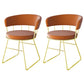 Scandinavian Upholstered Side Chairs Armless Open Back Chairs Orange 2 Piece Set Clearhalo 'Dining Chairs' 'Dining Tables & Seating' 'dining_chair' 'furn' 'furn_dining_chair' 'Furniture' 'furniture_dining_chair' 'Kitchen & Dining Furniture' 4890880