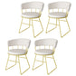 Scandinavian Upholstered Side Chairs Armless Open Back Chairs Off-White 4 Piece Set Clearhalo 'Dining Chairs' 'Dining Tables & Seating' 'dining_chair' 'furn' 'furn_dining_chair' 'Furniture' 'furniture_dining_chair' 'Kitchen & Dining Furniture' 4890884
