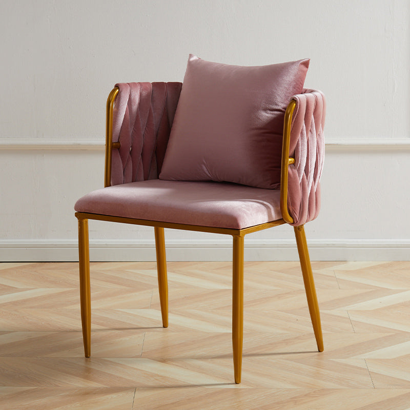 Scandinavian Armless Solid Back Chair Upholstered Side Chairs Clearhalo 'Dining Chairs' 'Dining Tables & Seating' 'dining_chair' 'furn' 'furn_dining_chair' 'Furniture' 'furniture_dining_chair' 'Kitchen & Dining Furniture' 4890893