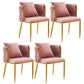 Scandinavian Armless Solid Back Chair Upholstered Side Chairs Pink 4 Piece Set Clearhalo 'Dining Chairs' 'Dining Tables & Seating' 'dining_chair' 'furn' 'furn_dining_chair' 'Furniture' 'furniture_dining_chair' 'Kitchen & Dining Furniture' 4890897