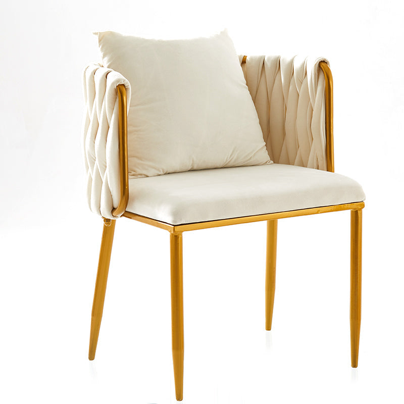 Scandinavian Armless Solid Back Chair Upholstered Side Chairs Off-White 1 Piece Clearhalo 'Dining Chairs' 'Dining Tables & Seating' 'dining_chair' 'furn' 'furn_dining_chair' 'Furniture' 'furniture_dining_chair' 'Kitchen & Dining Furniture' 4890905