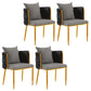 Scandinavian Armless Solid Back Chair Upholstered Side Chairs Houndstooth pattern 4 Piece Set Clearhalo 'Dining Chairs' 'Dining Tables & Seating' 'dining_chair' 'furn' 'furn_dining_chair' 'Furniture' 'furniture_dining_chair' 'Kitchen & Dining Furniture' 4890912