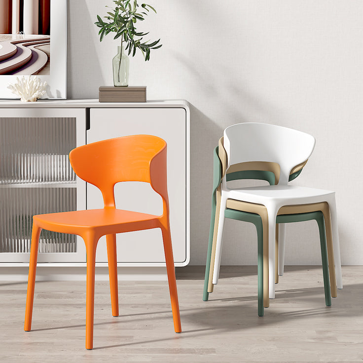 Minimalist Plastic Dining Armless Chair Colorful Wingback Side Chair Clearhalo 'Dining Chairs' 'Dining Tables & Seating' 'dining_chair' 'furn' 'furn_dining_chair' 'Furniture' 'furniture_dining_chair' 'Kitchen & Dining Furniture' 4890914