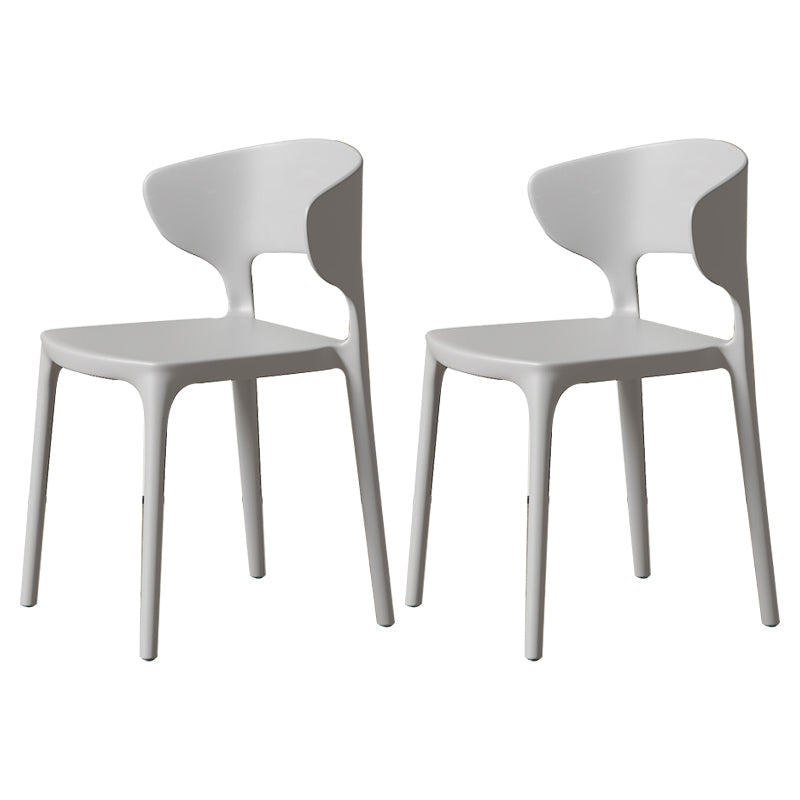 Minimalist Plastic Dining Armless Chair Colorful Wingback Side Chair Light Gray 2 Piece Set Clearhalo 'Dining Chairs' 'Dining Tables & Seating' 'dining_chair' 'furn' 'furn_dining_chair' 'Furniture' 'furniture_dining_chair' 'Kitchen & Dining Furniture' 4890929