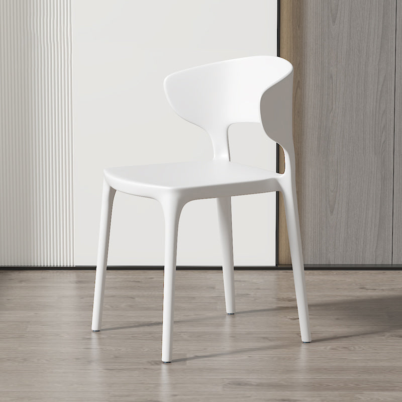 Minimalist Plastic Dining Armless Chair Colorful Wingback Side Chair White 1 Piece Clearhalo 'Dining Chairs' 'Dining Tables & Seating' 'dining_chair' 'furn' 'furn_dining_chair' 'Furniture' 'furniture_dining_chair' 'Kitchen & Dining Furniture' 4890933