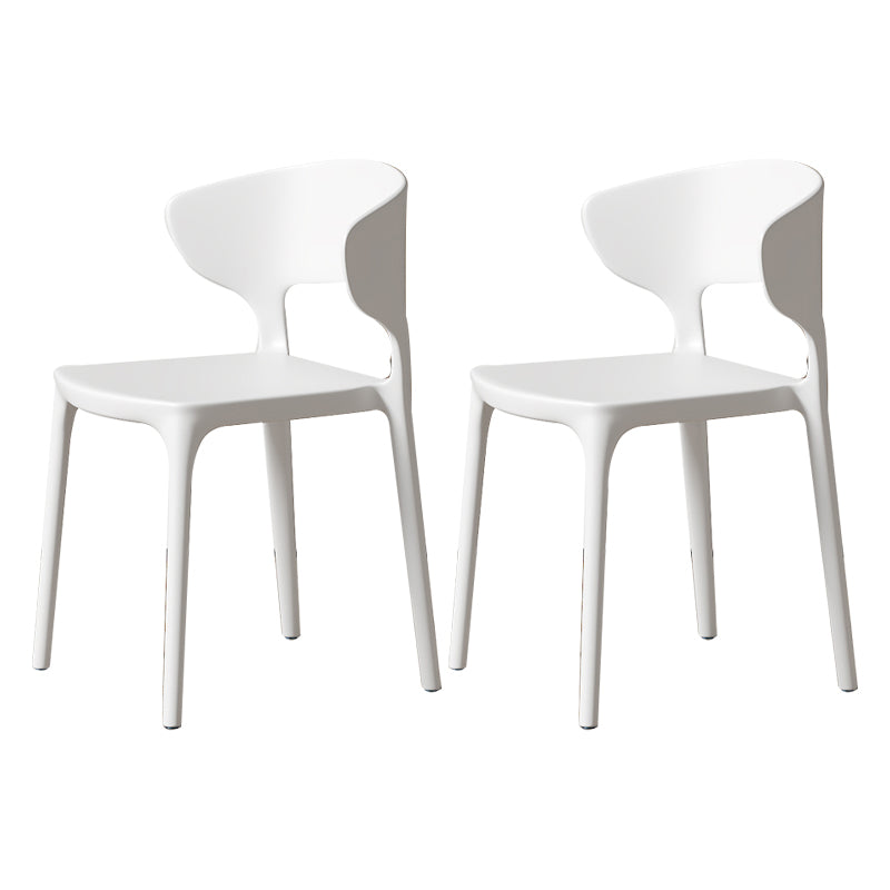 Minimalist Plastic Dining Armless Chair Colorful Wingback Side Chair White 2 Piece Set Clearhalo 'Dining Chairs' 'Dining Tables & Seating' 'dining_chair' 'furn' 'furn_dining_chair' 'Furniture' 'furniture_dining_chair' 'Kitchen & Dining Furniture' 4890934