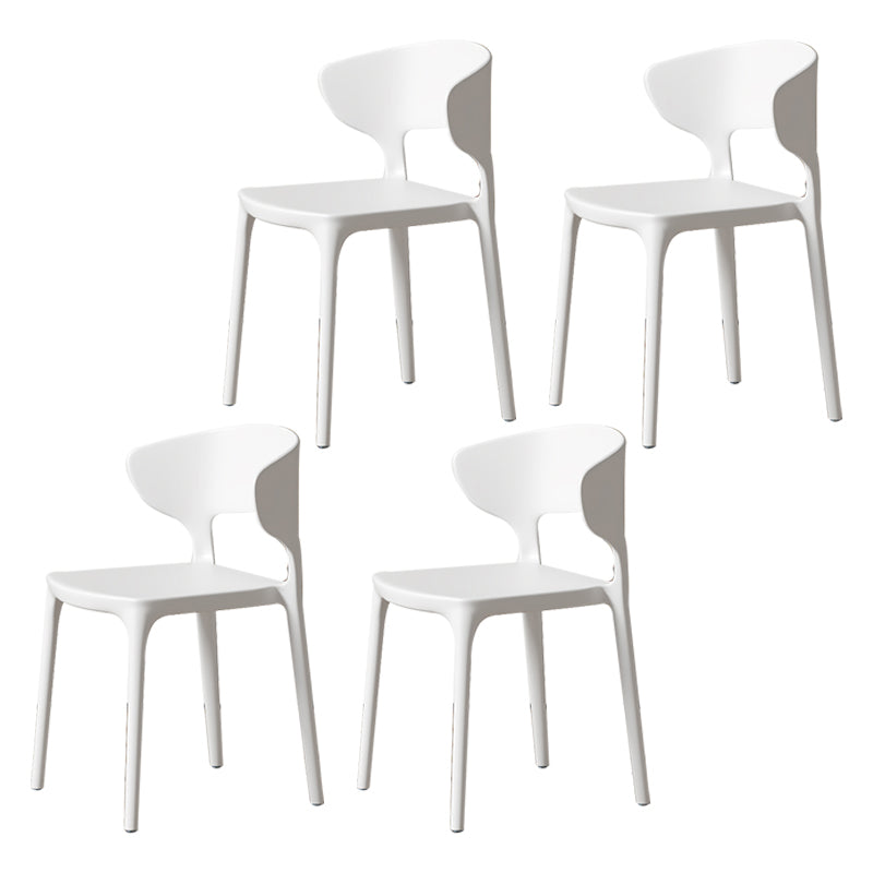 Minimalist Plastic Dining Armless Chair Colorful Wingback Side Chair White 4 Piece Set Clearhalo 'Dining Chairs' 'Dining Tables & Seating' 'dining_chair' 'furn' 'furn_dining_chair' 'Furniture' 'furniture_dining_chair' 'Kitchen & Dining Furniture' 4890935