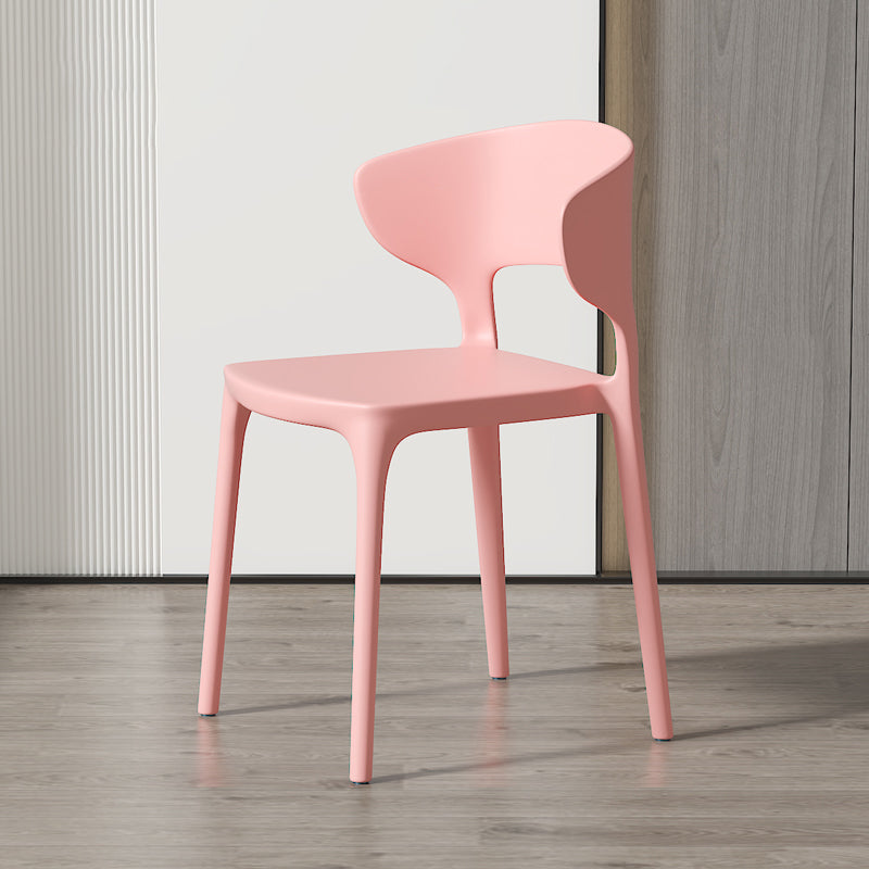 Minimalist Plastic Dining Armless Chair Colorful Wingback Side Chair Pink 1 Piece Clearhalo 'Dining Chairs' 'Dining Tables & Seating' 'dining_chair' 'furn' 'furn_dining_chair' 'Furniture' 'furniture_dining_chair' 'Kitchen & Dining Furniture' 4890936