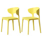 Minimalist Plastic Dining Armless Chair Colorful Wingback Side Chair Yellow 2 Piece Set Clearhalo 'Dining Chairs' 'Dining Tables & Seating' 'dining_chair' 'furn' 'furn_dining_chair' 'Furniture' 'furniture_dining_chair' 'Kitchen & Dining Furniture' 4890940