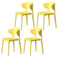 Minimalist Plastic Dining Armless Chair Colorful Wingback Side Chair Yellow 4 Piece Set Clearhalo 'Dining Chairs' 'Dining Tables & Seating' 'dining_chair' 'furn' 'furn_dining_chair' 'Furniture' 'furniture_dining_chair' 'Kitchen & Dining Furniture' 4890941