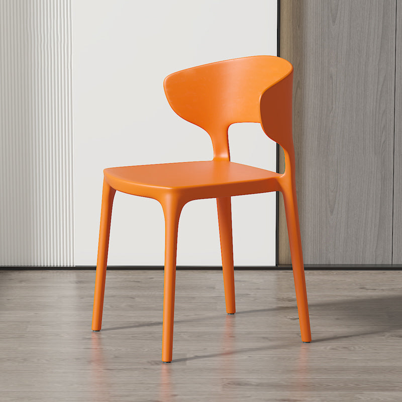 Minimalist Plastic Dining Armless Chair Colorful Wingback Side Chair Orange 1 Piece Clearhalo 'Dining Chairs' 'Dining Tables & Seating' 'dining_chair' 'furn' 'furn_dining_chair' 'Furniture' 'furniture_dining_chair' 'Kitchen & Dining Furniture' 4890942