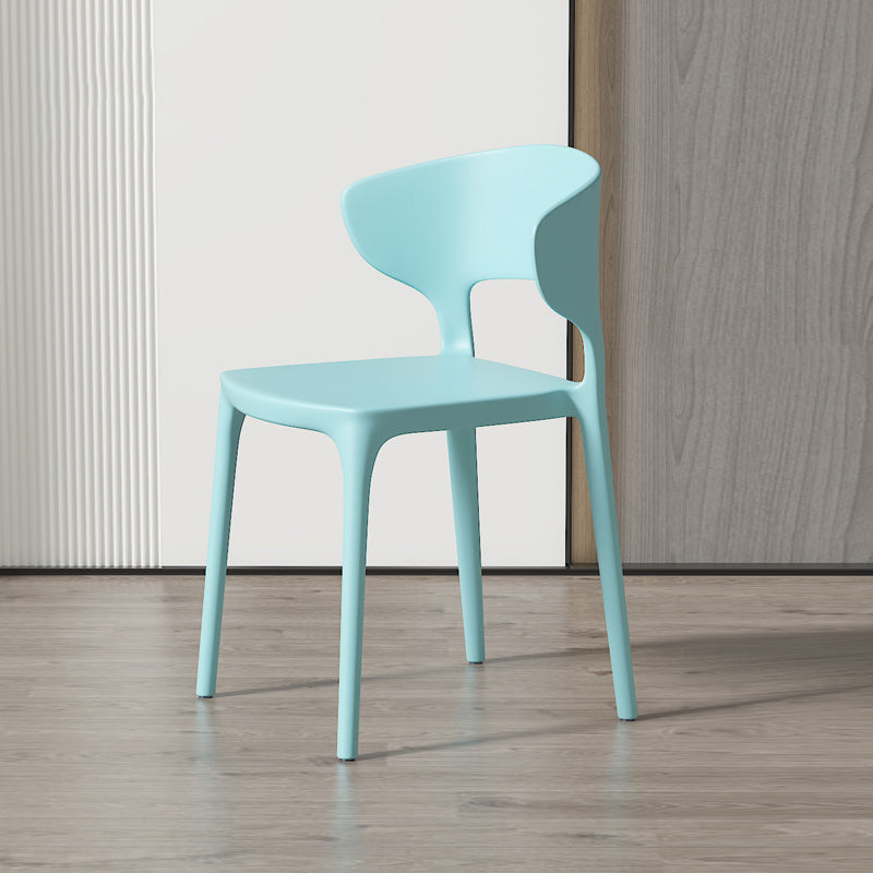 Minimalist Plastic Dining Armless Chair Colorful Wingback Side Chair Sky Blue 1 Piece Clearhalo 'Dining Chairs' 'Dining Tables & Seating' 'dining_chair' 'furn' 'furn_dining_chair' 'Furniture' 'furniture_dining_chair' 'Kitchen & Dining Furniture' 4890945