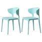 Minimalist Plastic Dining Armless Chair Colorful Wingback Side Chair Sky Blue 2 Piece Set Clearhalo 'Dining Chairs' 'Dining Tables & Seating' 'dining_chair' 'furn' 'furn_dining_chair' 'Furniture' 'furniture_dining_chair' 'Kitchen & Dining Furniture' 4890946