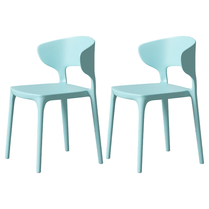 Minimalist Plastic Dining Armless Chair Colorful Wingback Side Chair Sky Blue 2 Piece Set Clearhalo 'Dining Chairs' 'Dining Tables & Seating' 'dining_chair' 'furn' 'furn_dining_chair' 'Furniture' 'furniture_dining_chair' 'Kitchen & Dining Furniture' 4890946