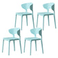 Minimalist Plastic Dining Armless Chair Colorful Wingback Side Chair Sky Blue 4 Piece Set Clearhalo 'Dining Chairs' 'Dining Tables & Seating' 'dining_chair' 'furn' 'furn_dining_chair' 'Furniture' 'furniture_dining_chair' 'Kitchen & Dining Furniture' 4890947