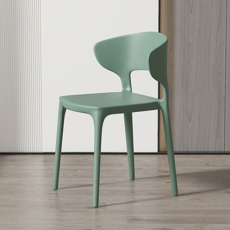 Minimalist Plastic Dining Armless Chair Colorful Wingback Side Chair Green 1 Piece Clearhalo 'Dining Chairs' 'Dining Tables & Seating' 'dining_chair' 'furn' 'furn_dining_chair' 'Furniture' 'furniture_dining_chair' 'Kitchen & Dining Furniture' 4890948