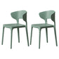 Minimalist Plastic Dining Armless Chair Colorful Wingback Side Chair Green 2 Piece Set Clearhalo 'Dining Chairs' 'Dining Tables & Seating' 'dining_chair' 'furn' 'furn_dining_chair' 'Furniture' 'furniture_dining_chair' 'Kitchen & Dining Furniture' 4890949