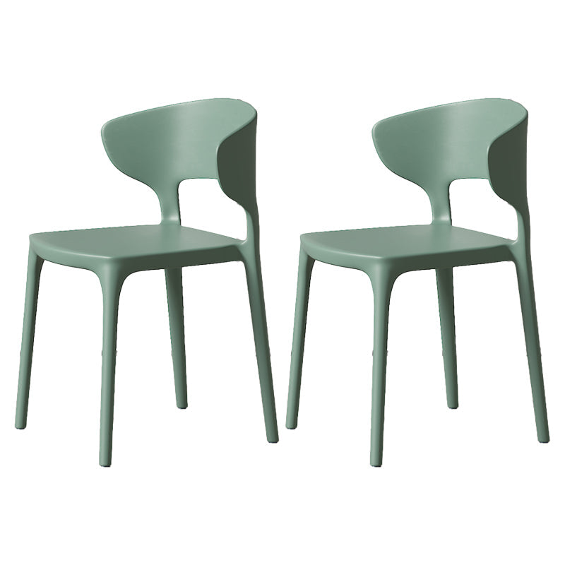 Minimalist Plastic Dining Armless Chair Colorful Wingback Side Chair Green 2 Piece Set Clearhalo 'Dining Chairs' 'Dining Tables & Seating' 'dining_chair' 'furn' 'furn_dining_chair' 'Furniture' 'furniture_dining_chair' 'Kitchen & Dining Furniture' 4890949