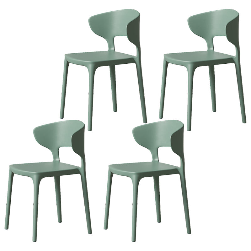 Minimalist Plastic Dining Armless Chair Colorful Wingback Side Chair Green 4 Piece Set Clearhalo 'Dining Chairs' 'Dining Tables & Seating' 'dining_chair' 'furn' 'furn_dining_chair' 'Furniture' 'furniture_dining_chair' 'Kitchen & Dining Furniture' 4890950